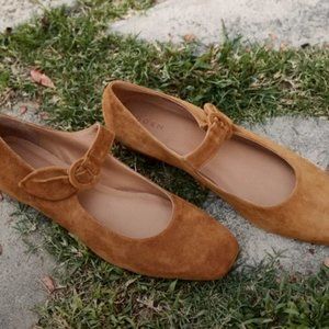 Dôen Sailor Block Heel in Suede Cognac, Size 36.5